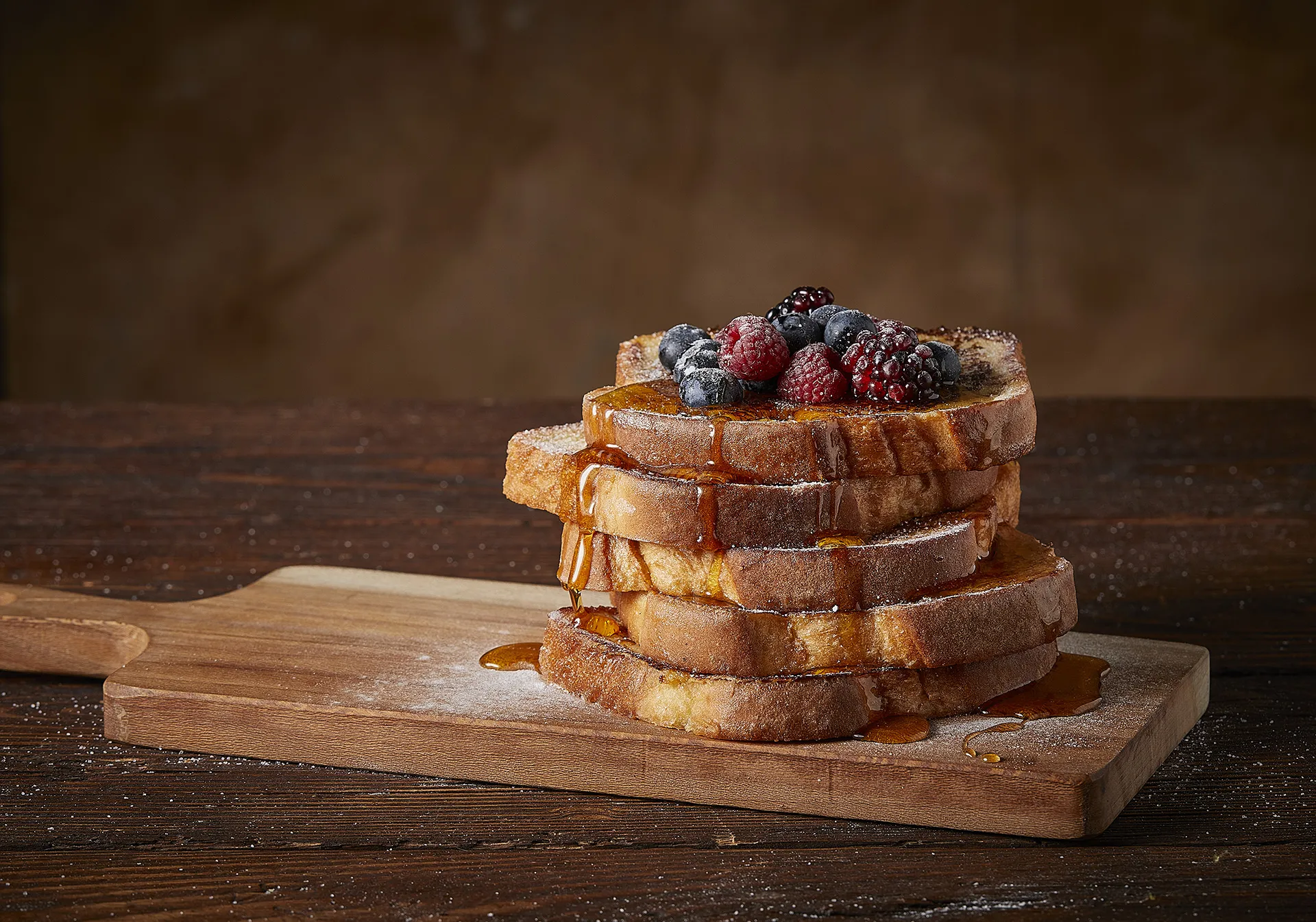 Rabanadas com frutos vermelhos
